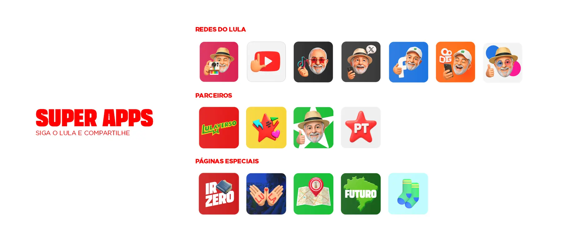 Redes, parceiros e páginas especiais da mobilização popular